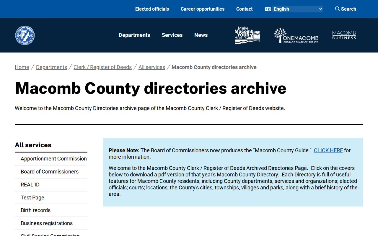 Warren City Directory Macomb County civic directory archive