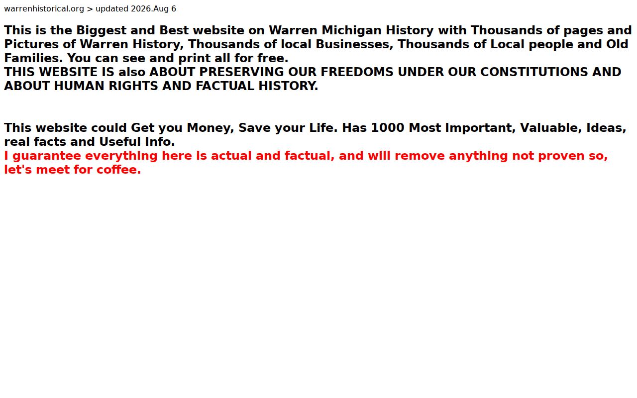 Warren previous residents historical index
